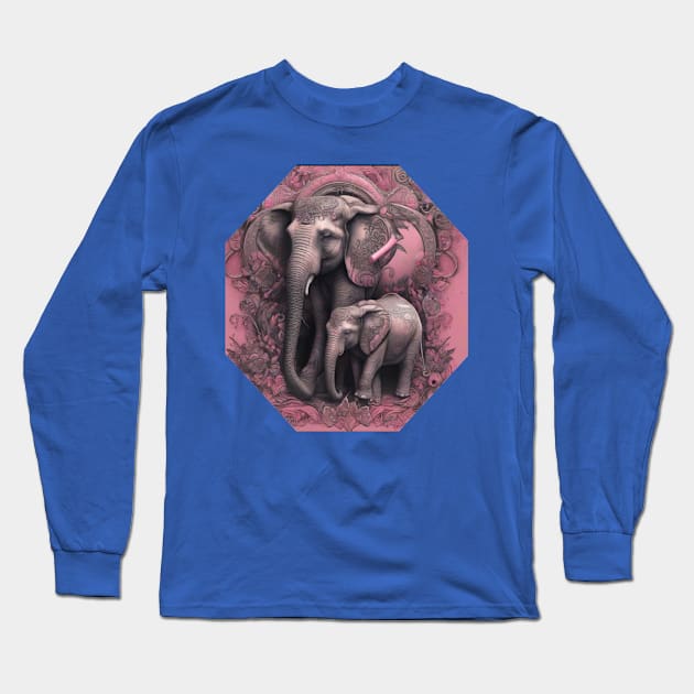 Beautiful elephant and calf Long Sleeve T-Shirt by sailorsam1805